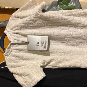 Dior White Textured Top